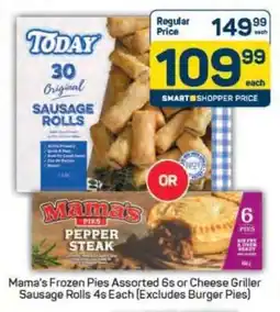 Pick n Pay Mama’s Frozen Pies Assorted 6s or Cheese Griller Sausage Rolls 4s Each offer