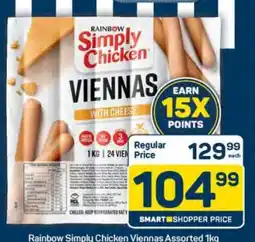 Pick n Pay Rainbow Simply Chicken Viennas Assorted 1kg offer