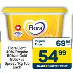 Pick n Pay Flora Light 40%, Regular 50% or Gold 50% Fat Spread 1kg Tub Each offer