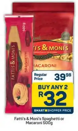 Pick n Pay Fatti's & Moni's Spaghetti or Macaroni 500g offer