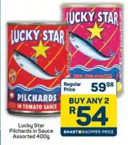Pick n Pay Lucky Star Pilchards In Sauce Assorted 400g offer