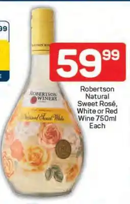 Pick n Pay Robertson Natural Sweet Rosé, White or Red Wine 750ml offer