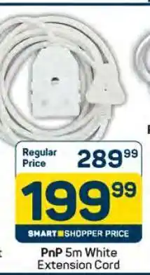Pick n Pay PnP 5m White Extension Cord offer