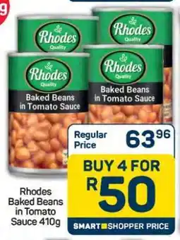 Pick n Pay Hypermarket Rhodes Baked Beans in Tomato Sauce 410g offer