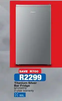 OK Furniture Titanium Silver Bar Fridge offer