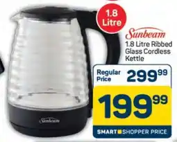 Pick n Pay Hypermarket Sunbeam 1.8 Litre Ribbed Glass Cordless Kettle offer