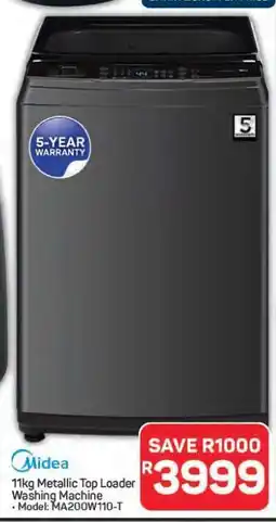 Pick n Pay Hypermarket Midea 11kg Metallic Top Loader Washing Machine offer