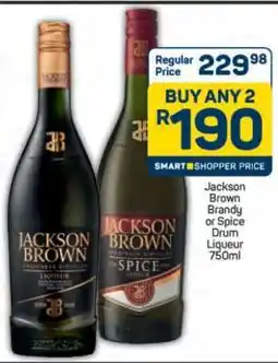 Pick n Pay Hypermarket Jackson Brown Brandy or Spice Drum Liqueur offer