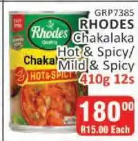 KitKat Cash and Carry RHODES Chakalaka Hot & Spicy/Mild & Spicy offer