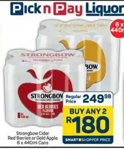 Pick n Pay Hypermarket Strongbow Cider Red Berries or Gold Apple offer