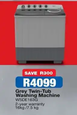 OK Furniture Grey Twin-Tub Washing Machine offer