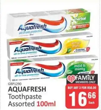 KitKat Cash and Carry Aquafresh Toothpaste Assorted 100ml offer