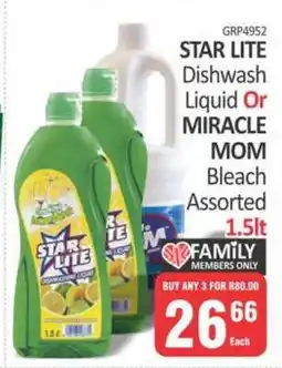 KitKat Cash and Carry STAR LITE Dishwash Liquid Or MIRACLE MOM Bleach offer