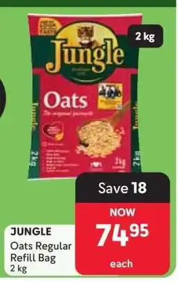 Makro JUNGLE Oats Regular Refill Bag 2 kg offer