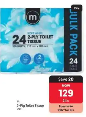 Makro m 2-Ply Toilet Tissue 24's offer