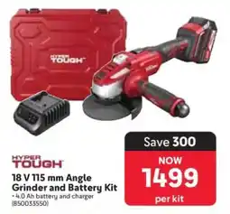 Makro HYPER TOUGH 18 V 115 mm Angle Grinder and Battery Kit offer