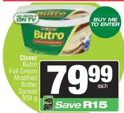 Spar Clover Butro Full Cream Modified Butter Spread 500 g offer