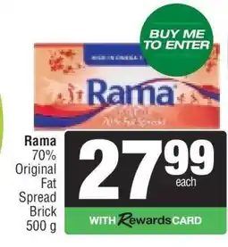 Spar Rama 70% Original Fat Spread Brick 500 g offer