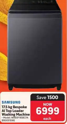 Makro Samsung 17.5 kg Bespoke AI Top Loader Washing Machine offer