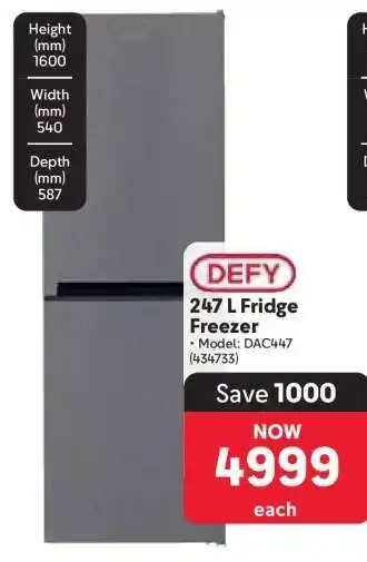 Makro DEFY 247 L Fridge Freezer offer