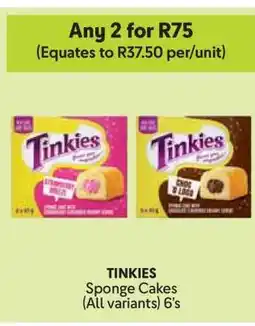 Makro TINKIES Sponge Cakes (All variants) 6's offer