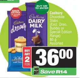 Spar Cadbury Chocolate Slabs offer