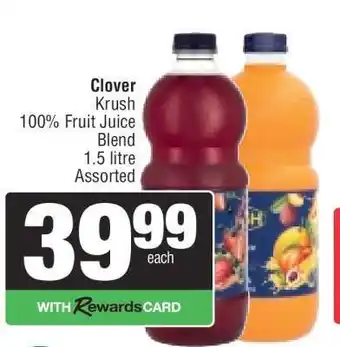 Spar Clover Krush 100 Fruit Juice Blend offer