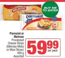 Spar Parmalat or Melrose Processed Cheese Slices offer