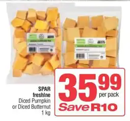 Spar SPAR freshline Diced Pumpkin or Diced Butternut 1 kg offer