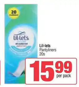 Spar Lil-lets Pantyliners 20s offer