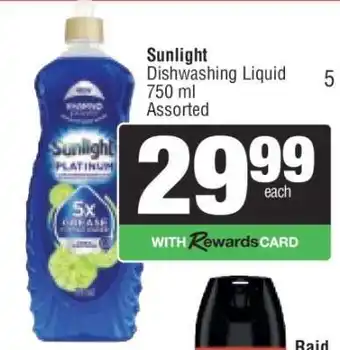 Spar Sunlight Dishwashing Liquid offer