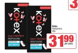 Spar Kotex Pantyliners 40s offer