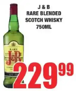 Boxer Liquors J&B rare blended scotch whisky offer