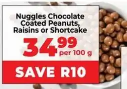 Food Lover's Market Nuggles Chocolate Coated Peanuts, Raisins or Shortcake offer