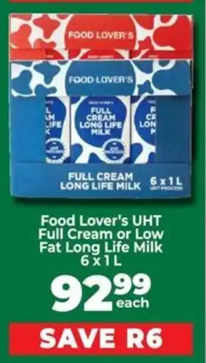 Food Lover's Market Food Lover's UHT Full Cream or Low Fat Long Life Milk offer