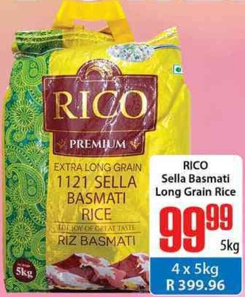 RICO Sella Basmati Long Grain Rice 5kg offer at Elite Cash & Carry