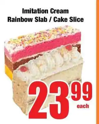 Boxer Imitation Cream Rainbow Slab / Cake Slice offer