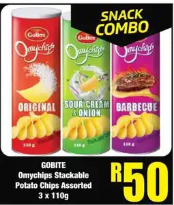 Boxer GOBITE Omychips Stackable Potato Chips Assorted 3 x 110g offer
