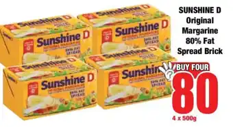 Boxer SUNSHINE D Original Margarine 80% Fat Spread Brick offer