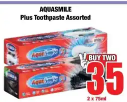 Boxer AQUASMILE Plus Toothpaste Assorted offer