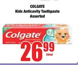 Boxer COLGATE Kids Anticavity Toothpaste Assorted offer