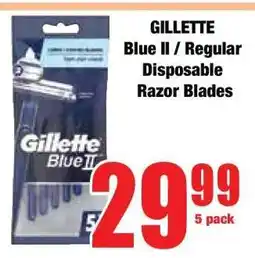 Boxer GILLETTE Blue II / Regular Disposable Razor Blades offer