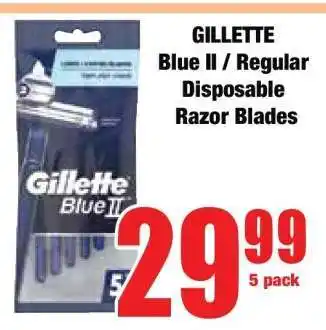 Boxer GILLETTE Blue II / Regular Disposable Razor Blades offer