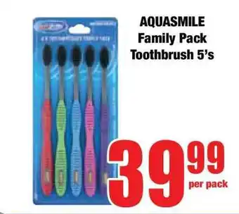 Boxer AQUASMILE Family Pack Toothbrush 5's offer