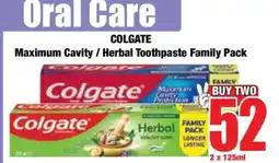 Boxer COLGATE Maximum Cavity / Herbal Toothpaste Family Pack offer