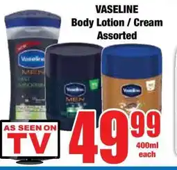 Boxer VASELINE Body Lotion / Cream Assorted offer