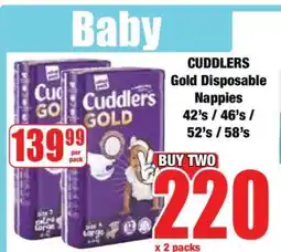 Boxer CUDDLERS Gold Disposable Nappies offer