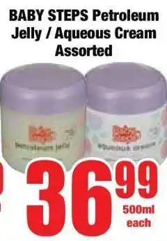 Boxer BABY STEPS Petroleum Jelly / Aqueous Cream Assorted offer