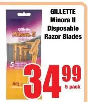 Boxer GILLETTE Minora II Disposable Razor Blades offer