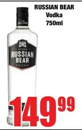 Boxer Russian Bear Vodka 750ml offer